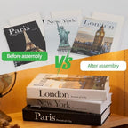 3 PCS Faux Decorative Books for Home Decor-Coffee Table Books Decor-Aesthetic Fake/Faux Books for Decoration,libros Decoration for Coffee Table, Shelf Accessories (3-Paris London New York Shipaitu) - Image 6