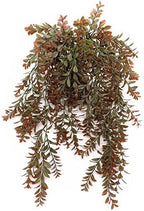 CATTREE Artificial Hanging Vines, Faux Ivy Leaves Plastic Plants Greenery Fake Leaf Plant UV Resistant for Indoor Outdoor Garden Door Wall Baskets DIY Wedding Party Table Decoration Red Brown 4 Pack - Image 3