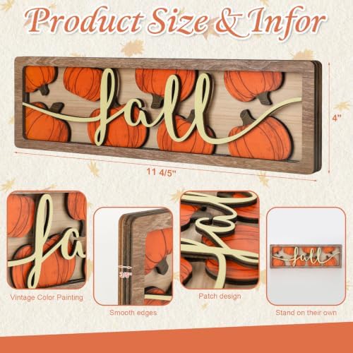 Vintage Fall Pumpkin Decorations for Office Home Table Mantel Shelf Desk - Image 2