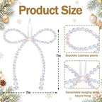 DIYDEC 18PCS Large Christmas Pearl Bow Ornament 7in Tree Topper Decor - Image 2