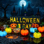 8 Pcs Colorful Blown Glass Pumpkin Figurines Halloween Thanksgiving Decor - Image 3