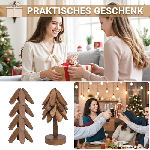 Yuoyar Wooden Tree-Shaped Coasters Set for Coffee Table, Kitchen - Image 4