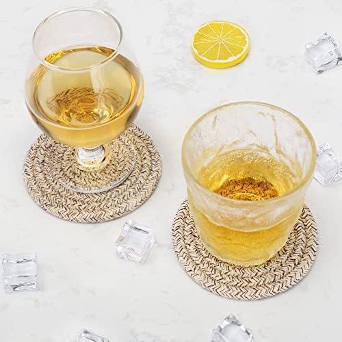 Woven Drink Coasters with Holder, Coasters for Drinks Set of 10 - Image 5