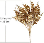 CATTREE Artificial Golden Eucalyptus Decorations, Fake Gold Plants Shrubs Faux Simulation Foliage for Wedding Party Indoor Hotel Hall Table Centerpieces Christmas DIY Decor Planting Filler - 4 Pack - Image 5