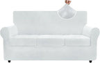 ZNSAYOTX Luxury Velvet Couch Cover 4 Piece Stretch Sofa Covers by ZNSAYOTX