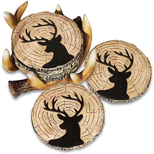 Deer Antler Coasters Set of 6 - Handcrafted Hunting Decor & Man Cave Gifts - Image 6