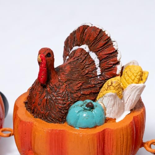 Hodao 8.5IN Fall Pumpkin Figurines Thanksgiving Decorations for Indoor Home - Image 3