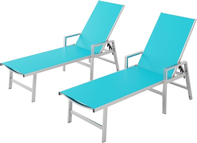 Patio Chaise Lounge Chair Outdoor Set of 2 by Vexwalx