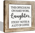Inspirational Desk Signs, Coffee Wooden Box Sign, Funny Office Desk Decor, Square Wood Block Sign Table Signs, Small Decor for Shelves, Freestanding Home Decoration 5.9x5.9 Inches by ZPPRJF