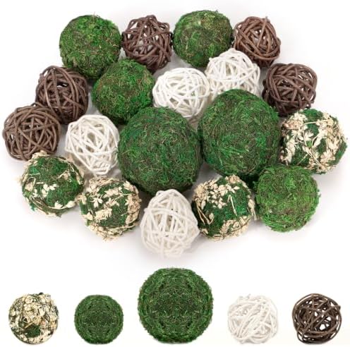 Lezmarket 18 Pcs Decorative Moss Balls for Centerpiece Bowls Assorted Sizes by Lezmarket