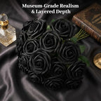 JOHOUSE 30PCS Black Faux Roses, Gothic Artificial Flowers Decor - Image 3
