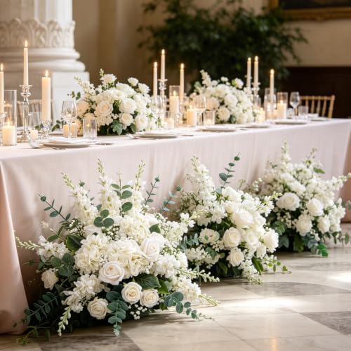 91Pcs White Artificial Delphinium Flowers 6 Kinds Floral Arrangements Set - Image 4