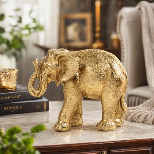 Guichifun Gold Elephant Statue Home Décor Collectible Figurines - Image 2