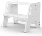 Toddler Step Stool, Wooden Height-Adjustable 2-Step Stool by CraftingNatureandComforts