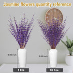 10Pcs Purple Jasmine Flowers Artificial Pussy Willow Branches for Vase - Image 6