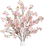 Sggvecsy Artificial Cherry Blossom Flowers 4 Pcs Faux Cherry Blossom Stems Faux Silk Cherry Blossom Branches 41’’ Fake Flowers Long Stems for Vase Arrangements Home Wedding Table Decor (Pink) by Sggvecsy