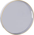 MAONAME 13" Gray Round Tray, Modern Round Decorative Trays by MAONAME