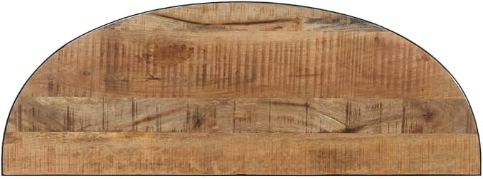 Industrial Style Side Table, Natural Solid Mango Wood, Lacquered Finish - Image 6