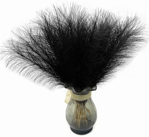 CATTREE Faux Pampas Grass Stems - Black 30 Pcs, Artificial Small Pampas Grass Stems 17 Inch Reeds for Home Decor Vase, Dried Flowers, Fake Fluffy Floral Plants Wedding Party Christmas Boho Decorations - Image 3
