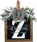 Last Name Front Porch Decor, Welcome Sign Wreath, Outdoor Decorations, 26 Letter Hanging for Door, Spring Wreaths for All Seasons Monogram (Z) by ELEFOCUS