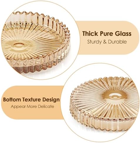 Modern Clear Coasters Set of 5- Glass Cute Coasters for Drinks, Amber - Image 4