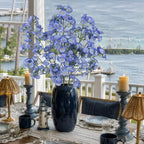3 Pcs Artificial Wildflowers Dark Blue Long Stem Faux Silk Flowers for Vase - Image 4