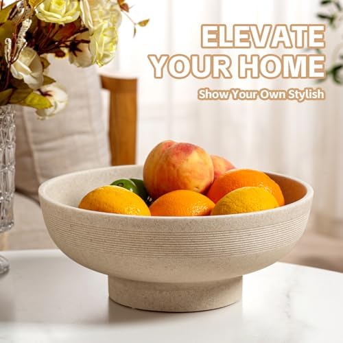Large Decorative Fruit Bowl,10.43" Modern Snack Candy Bowl Beige - Image 6