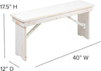 Flash Furniture HERCULES Series 40" x 12" Antique Rustic White Solid Pine - Image 3