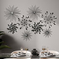 Blulu 8 Pcs Metal Starburst Wall Art, 3D Crystal Teardrop Rhinestone Wall Sculptures, Modern Mid Century Hanging Accents Decor for Living Room Bedroom Entryway Office Home Decoration by Blulu