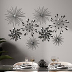 Blulu 8 Pcs Metal Starburst Wall Art, 3D Crystal Teardrop Rhinestone Wall Sculptures, Modern Mid Century Hanging Accents Decor for Living Room Bedroom Entryway Office Home Decoration by Blulu