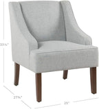 HomePop Swoop Arm Living-Room-Chairs, Soft Dove Gray - Image 3