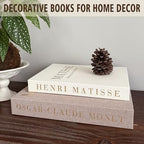 Decorative Books Set of 2, Linen Faux Coffee Table Books - Image 6
