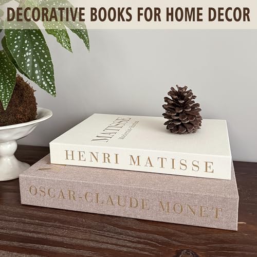 Decorative Books Set of 2, Linen Faux Coffee Table Books - Image 6