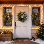 6 Pcs Small 4th of July Hanging Wreaths for Cabinets Patriotic Mini Candle Ring Wreath with Red White Blue Flowers Artificial Independence Day Wreath for Front Door (4, Winter White Berry) - Image 6