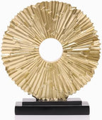 Gold Home Decor Sculpture, Unique Round line Statue, Modern Home Decor, Decorative Panel Statue Gold Decoration for Living Room TV Stand, Office, Bedroom, Dining Table Centerpiece. by DOVDOVHomeDecoration