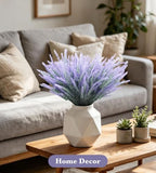 24 Bundles Artificial Lavender Fake Flowers Faux Plastic Plants Purple Flowers for Home Wedding Kitchen Garden Patio Window Box Office Indoor Outdoor Decor,Centerpieces for Tables(Gray Purple) - Image 6