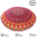 Mandala Floor Pillow Cover Meditation Cushion Seating Throw Hippie Round - Image 2