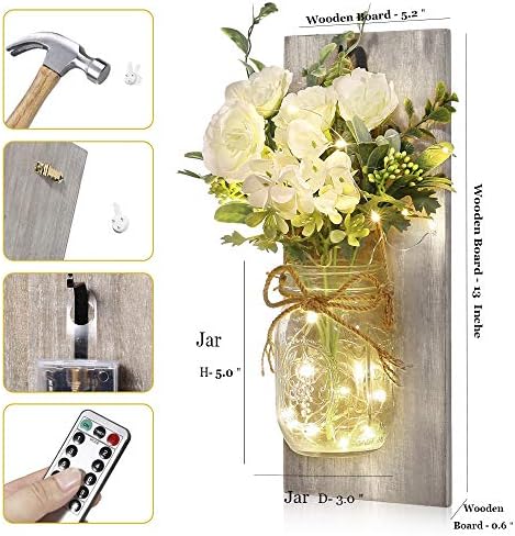 Wall Decor Mason Jar Sconces - Home Decor Hanging Wall Art - Image 4
