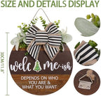 Interchangeable Welcome Sign Front Door Wreaths for Summer Fall Winter - Image 2