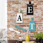 Jetec Cutting Board Eat Sign Set Wall Decor, Black, White, Teal - Image 7