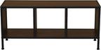 Household Essentials Jamestown Square Cubby TV Stand in Walnut Wood Grain - Image 4
