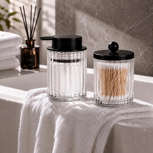 Amolliar Bathroom Accessories Set, Clear Glass Complete 4PCS Bathroom Sets - Image 7