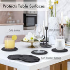 Slate Coasters Set of 8 with Metal Holder, Modern Stone Coasters for Drinks - Image 4