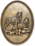 Vintage Wolf Wall Sculpture,Antique Wall Decor,Retro Art Wolfs Sculpture by Newinhome