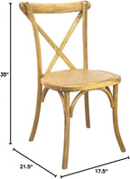 EMMA + OLIVER Hand Scraped Natural X-Back Chair - Image 2