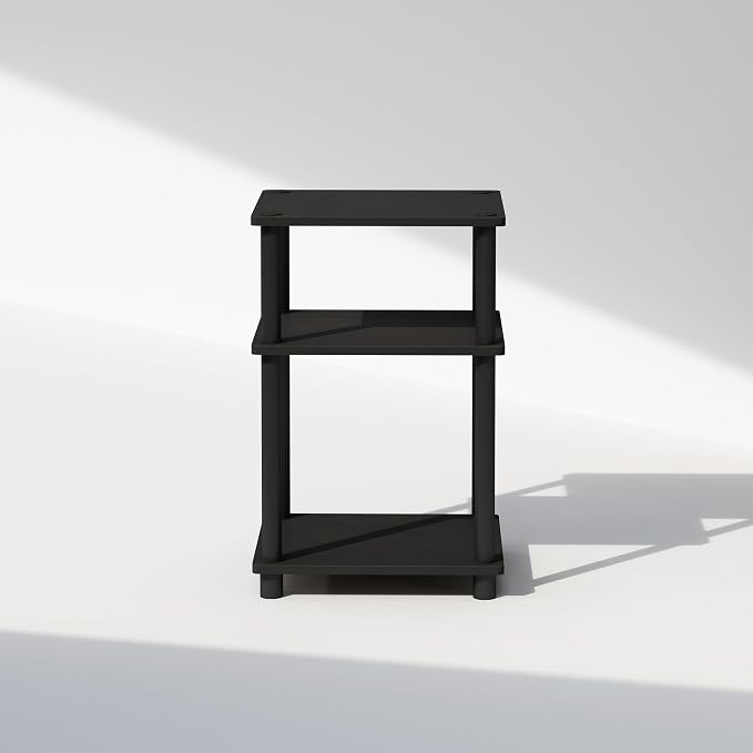 Furinno Just 3-Tier Turn-N-Tube Open Storage Nightstand, Plastic Poles - Image 7