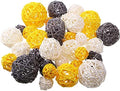 Patelai Wicker Ball Orbs,Yellow, Gray, White,2.4'',2'',1.6'',1.2'' by Patelai