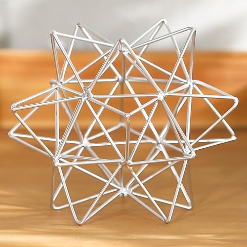 Metal Geometric Table Top Decor, 3D Sliver Spheres Decorative Accents Balls, Iron Abstract Sculpture Objects for Home Decor, Coffee Table Top Decorations for Home Office Living Room Bedroom Decor - Image 4