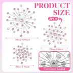 Blulu 4 Pcs Pink Wall Decor, Bling Crystal Starburst Metal Wall Art - Image 3