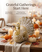 GoGnome Resin Turkey Figurine, Hand-Painted Thanksgiving Tabletop Decor, Fall Harvest Turkey Statue for Mantel, Shelf, Dining Table, Kitchen, Entryway - Image 2